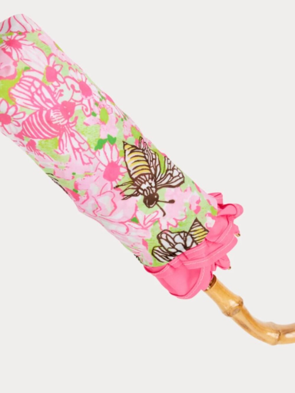 NWT Lilly Pulitzer Printed Travel Umbrella In Pistachio Macaron Bees Knees - Picture 4 of 5